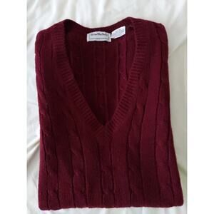 Brian MacNeil Men's Cable Knit Maroon Sportswear Medium Sleeveless Sweater Vest